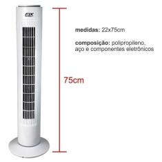 Imagem de Ventilador De Coluna Circulador De Ar Branco Potente Fix 220v