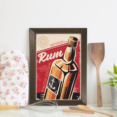 Imagem de Quadro Decorativo Bebida Vintage Rum 22x32 Moldura Marrom