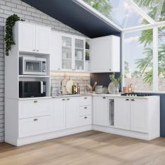 Imagem de Cozinha Completa 7 Peças com Balcão e Tampo para Cooktop Emily Branco HP