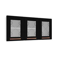 Imagem de Armário de Cozinha de Aço Aéreo Triplo 120cm Regina Multimóveis Cr6123 Branco/preto