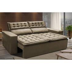 Imagem de Sofá Retrátil e Reclinável Cama Inbox Slim 1,50m Tecido Suede Velusoft Castor