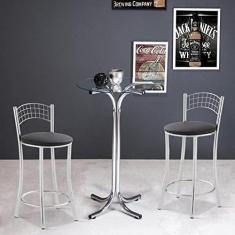 Imagem de Conjunto 2 Banquetas Média 91 Unimóvel Unimóvel Cromado