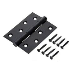 Imagem de Kit 3 Dobradiça De Porta Preta Com Rolamento Armário 3X2,5