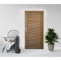 Imagem de Kit Porta de Madeira 210x82cm Batente 14cm Fechadura Taco de Golf Externo Mirabela Hale Esquadrias Imbuia