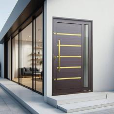 Imagem de Porta Pivotante Lambril Miraggio com Puxador Lado Direito Elite 240x150 Corten