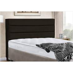 Imagem de Cabeceira Cama Box King 90cm Turim Suede Marrom - DS Estofados