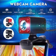 Imagem de HD USB 2.0 Webcam Webcam Câmera Home LED Night Vision Segurança Videoconferência Laptop Computador Câmera Com Microfone Embutido