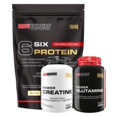 Imagem de Kit 6 Six Protein 2Kg + Power Creatina 100G + Power Glutamina 100G - B