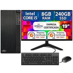 Imagem de Computador Completo Intel Core i5 8GB SSD 240GB Monitor 19" HDMI Teclado e Mouse, Preto Strong Tech