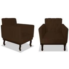 Imagem de Kit 02 Poltronas Decorativas Classic Corano Marrom - AM Decor