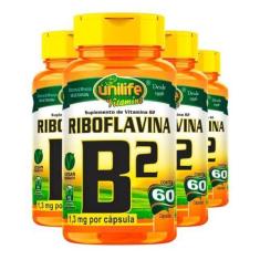 Imagem de Riboflavina Vitamina B2 500mg Unilife 60 Cápsulas 4un