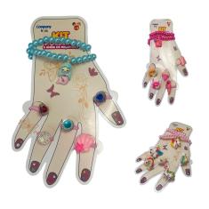 Imagem de Kit Infantil Pulseira e Anéis de miçanga Sortida c/ 6 peças
