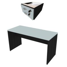 Imagem de Conjunto de Mesa com Gaveteiro de Escritório Arvo Preto e Cinza Cristal