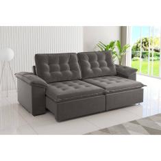 Imagem de Sofá 4 Lugares Retrátil e Reclinável 251cm Detroit Grafite