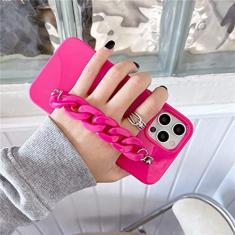 Imagem de Pulseira acrílica fluorescente Cadeia de mão Capa de telefone para iphone 14 Pro 13 11 12 Pro Max XR X XS 7 8 plus SE 2020 Bumper Capa macia, b, Para iphone X