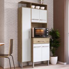 Imagem de Armário De Cozinha 5 Portas 1 Gaveta Wood/branco Ac5101 - Decibal