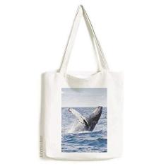 Imagem de Bolsa de lona com imagem de natureza e peixe jubarte oceano bolsa de compras casual
