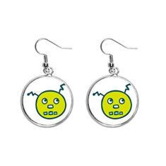 Imagem de Brinco de prata com pingente de orelha de robô alienígena e universo, joia feminina