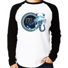 Imagem de Camiseta Raglan Signo Escorpião Astrologia Manga Longa - Foca Na Moda