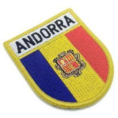 Imagem de Bandeira País Andorra Patch Bordado Fecho Contato Gancho