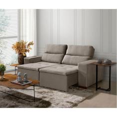 Imagem de Sofá 3 Lugares 195cm Com Molas, Retrátil E Reclinável Bege