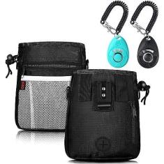 Imagem de Bolsa de petisco para cães – 3 formas de usar bolsas para treinamento de animais de estimação e 2 peças de fixação para cães, bolsa para treinamento de cães e clicker para treinamento com alça de