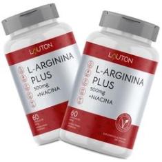 Imagem de L-Arginina Plus 500mg com Niacina Premium Vegano Lauton - Kit 2 potes