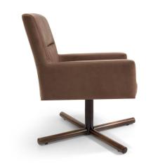 Imagem de Poltrona Decorativa Giratória Base Xis Madeira Angel B-276 Veludo Ferrugem - Domi