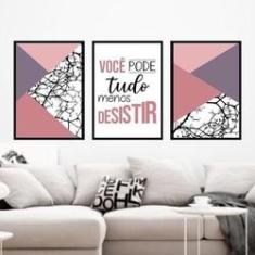 Imagem de Kit 3 Quadros Decorativos Você Pode Tudo - Lilás 45X34Cm