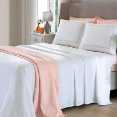 Imagem de Jogo De Cama Queen 4 Peças Lençol Com Elástico 100% Algodão Percal 180