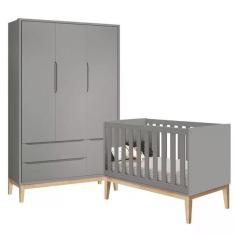 Imagem de Jogo De Quarto Classic Guarda Roupa 3 Portas E Ber o Com P s