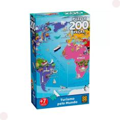 Imagem de Quebra Cabeça Puzzle 200 Peças Turismo Pelo Mundo 04591 Grow
