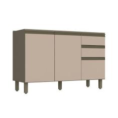 Imagem de Gabinete De Cozinha Modulado Balcao Connect C 3 Portas E 2 Gavetas P Pia Duna Cristal Henn