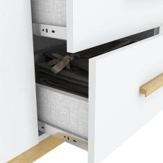 Imagem de Guarda Roupa Infantil Estrela Cadente 4 Portas e 2 Gavetas - Móveis Henn Branco Fosco