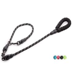 Imagem de Coleira de nylon para animais de estimação de 1,2 m, comprimento pode ser desmontado na guia de 6 m, com alça acolchoada altamente reflexiva e confortável, adequada para cães pequenos, médios e grandes