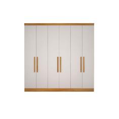 Imagem de Módulo de Quarto Casal Guarda Roupa Rizon c/ 6 Portas e 8 Gavetas Freijo Cumaru c/ Fendi - Novo Horizonte