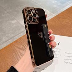 Imagem de Alça de pulso amor coração capa de telefone para iphone 13 pro max 11 12 xs max xr x 7 8 plus 13 pro suporte macio capa galvanizada, t1, para iphone xr