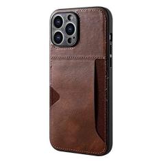 Imagem de Capa carteira de couro com slot para cartão para iPhone 14 13 Pro Max 12 11 Pro Max 14 Pro 14 13 11 Tampa traseira do telefone de couro vintage à prova de choque, Bowen, para 13 Pro MAX