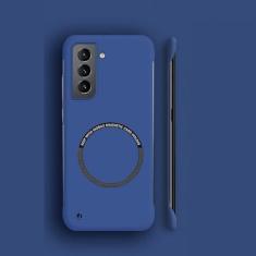 Imagem de Capa de telefone magnética sem moldura para PC rígido para Samsung Galaxy S23 S22 S21 S20 FE S10 NOTA 20 Ultra 10 Plus Capa fina fosca, azul escuro, para s21 ultra