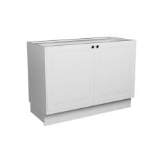 Imagem de Balcão de Cozinha sem Tampo Évora 2 PT Branco Ártico 120 cm