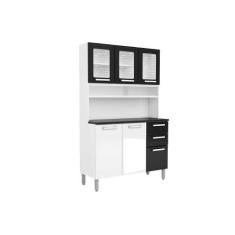 Imagem de Cozinha Compacta Gourmet C/ 6 Portas (3 C/ Vidro) E 2 Gavetas Branco/P