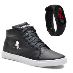 Imagem de Kit Tênis Casual Com Sola Reta Confortável Masculino E Um Relógio Digital-Masculino