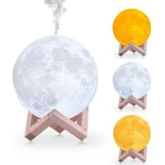 Imagem de Luminária Led Lua Cheia Umidificador Aromatizador Difusor 3d - MOON UM