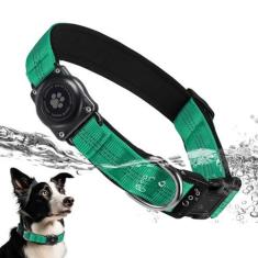 Imagem de Coleira para cães AirTag atualizada, à prova d'água, IP68, suporte para coleira de ar, refletiva, ultradurável, acolchoada confortável, resistente para cães pequenos, médios e grandes (PP (26 a 33
