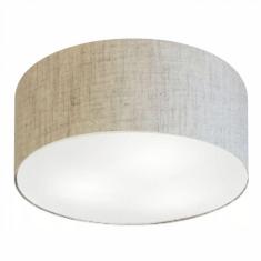 Imagem de Plafon Cilíndrico Md-3055 Tecido 80X21cm Bivolt Rústico Bege