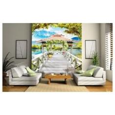 Imagem de Papel De Parede Paisagem Digital Gazebo Lago Dav51