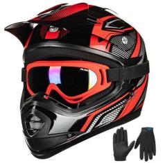 Imagem de Capacete ILM Youth Kids ATV Motocross B07 vermelho/prata DOT Approve