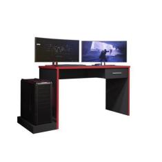 Imagem de Mesa para Computador Notebook DRX 9000 Preto/Vermelho - Fdecor - Móvei