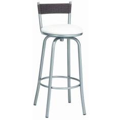 Imagem de Banqueta Media material sintético Branco e Junco Sintetico Tabaco 1252