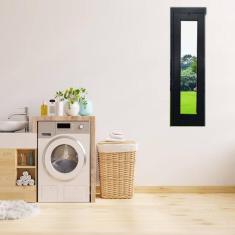 Imagem de Janela Vitrô Capelinha de Alumínio  130x30 cm Linha Veneza Preto